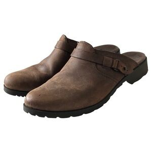 Teva  De La Vina Waterproof Clog Nubuck Women's Mule Slip On Brown Distressed Le